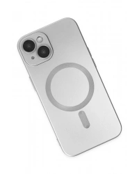 Newface iPhone 14 Plus Kılıf Moshi Lens Magneticsafe Silikon - Gümüş