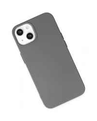 Newface iPhone 14 Plus Kılıf Nano içi Kadife Silikon - Gri