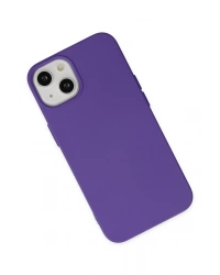 Newface iPhone 14 Plus Kılıf Nano içi Kadife Silikon - Mor