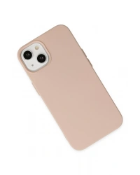 Newface iPhone 14 Plus Kılıf Nano içi Kadife Silikon - Pudra