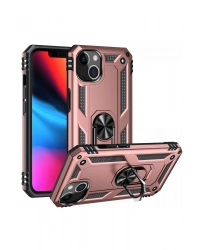 Newface iPhone 14 Plus Kılıf Sofya Yüzüklü Silikon Kapak - Rose