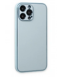Newface iPhone 14 Pro Kılıf Coco Deri Silikon Kapak - Sky Blue