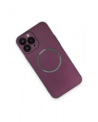 Newface iPhone 14 Pro Kılıf Jack Magneticsafe Lens Silikon - Mürdüm