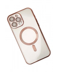 Newface iPhone 14 Pro Kılıf Kross Magneticsafe Kapak - Rose