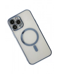 Newface iPhone 14 Pro Kılıf Magneticsafe Lazer Silikon - Sierra Blue