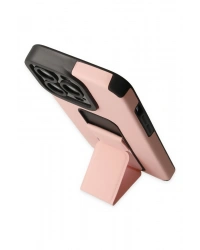 Newface iPhone 14 Pro Kılıf Mega Standlı Silikon - Pudra