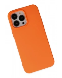 Newface iPhone 14 Pro Kılıf Nano içi Kadife Silikon - Turuncu