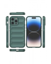 Newface iPhone 14 Pro Kılıf Optimum Silikon - Koyu Yeşil