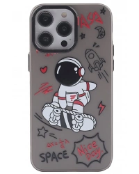 Newface iPhone 14 Pro Kılıf Prada Desenli Kapak - Prada Siyah - 1