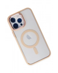 Newface iPhone 14 Pro Kılıf Room Magneticsafe Silikon - Pudra