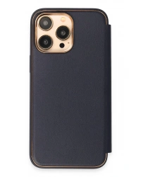 Newface iPhone 14 Pro Max Kılıf Dolpin Kapaklı - Lacivert