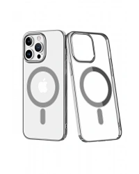 Newface iPhone 14 Pro Max Kılıf Element Magneticsafe Sert Kapak - Gümüş