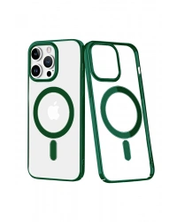 Newface iPhone 14 Pro Max Kılıf Element Magneticsafe Sert Kapak - Köknar Yeşili