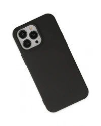 Newface iPhone 14 Pro Max Kılıf Nano içi Kadife Silikon - Siyah