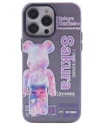 Newface iPhone 14 Pro Max Kılıf Prada Desenli Kapak - Prada Mor - 1