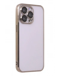 Newface iPhone 14 Pro Max Kılıf Razer Lensli Silikon - Gold