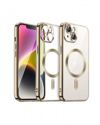 Newface iPhone 15 Kılıf Kross Magneticsafe Kapak - Gold