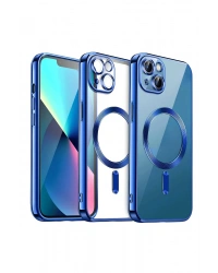 Newface iPhone 15 Kılıf Kross Magneticsafe Kapak - Lacivert