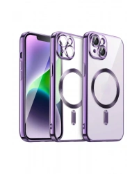 Newface iPhone 15 Kılıf Kross Magneticsafe Kapak - Mor