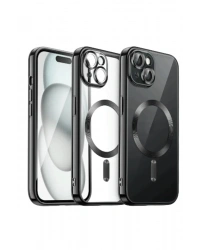 Newface iPhone 15 Kılıf Kross Magneticsafe Kapak - Siyah