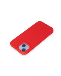 Newface iPhone 15 Kılıf Nano içi Kadife Silikon - Kırmızı
