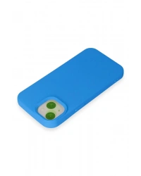 Newface iPhone 15 Kılıf Nano içi Kadife Silikon - Mavi