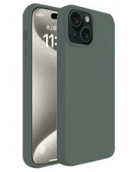 Newface iPhone 15 Plus Kılıf First Silikon - Koyu Yeşil