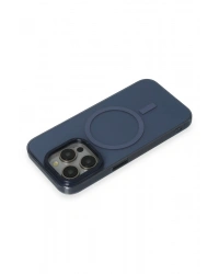 Newface iPhone 15 Pro Kılıf Anka PC Magneticsafe Sert Metal Kapak - Lacivert
