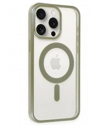 Newface iPhone 15 Pro Kılıf Erozi Magsafe Kapak - Gri