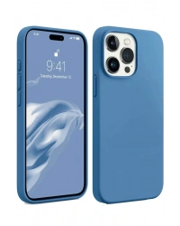 Newface iPhone 15 Pro Kılıf First Silikon - Mavi