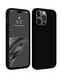 Newface iPhone 15 Pro Kılıf First Silikon - Siyah