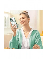 Newface iPhone 15 Pro Kılıf Kross Magneticsafe Kapak - Gold