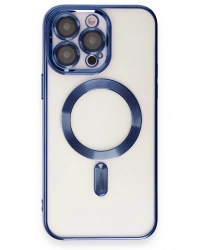 Newface iPhone 15 Pro Kılıf Kross Magneticsafe Kapak - Lacivert