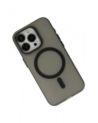 Newface iPhone 15 Pro Kılıf Lodos Magneticsafe Mat Kapak - Siyah