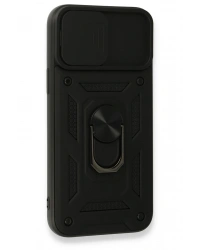 Newface iPhone 15 Pro Kılıf Pars Lens Yüzüklü Silikon - Siyah