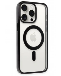 Newface iPhone 15 Pro Max Kılıf Erozi Magsafe Kapak - Siyah