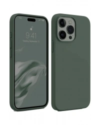 Newface iPhone 15 Pro Max Kılıf First Silikon - Koyu Yeşil