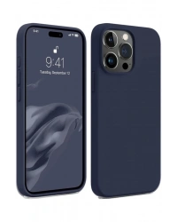 Newface iPhone 15 Pro Max Kılıf First Silikon - Lacivert