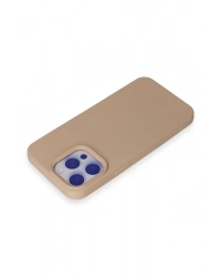 Newface iPhone 15 Pro Max Kılıf Nano içi Kadife Silikon - Pudra