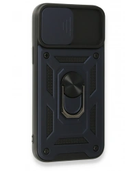 Newface iPhone 15 Pro Max Kılıf Pars Lens Yüzüklü Silikon - Lacivert