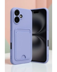 Newface iPhone 16 Kılıf Kelvin Kartvizitli Silikon - Bordo