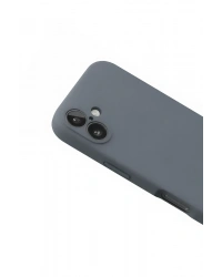 Newface iPhone 16 Plus Kılıf Nano içi Kadife Silikon - Gri