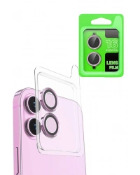 Newface iPhone 16 Raze Metal Kamera Lens - Pembe