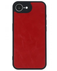 Newface iPhone 16E Kılıf Aras Deri Kapak - Kırmızı