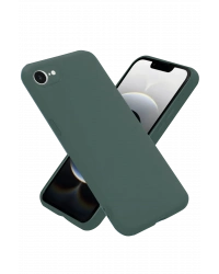 Newface iPhone 16E Kılıf Nano içi Kadife Silikon - Koyu Yeşil