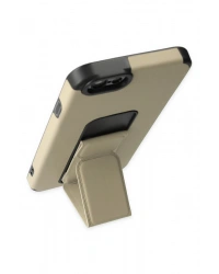 Newface iPhone 6 Kılıf Mega Standlı Silikon - Gold