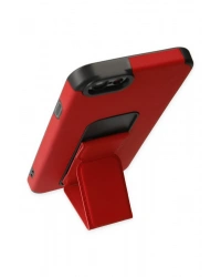 Newface iPhone 6 Kılıf Mega Standlı Silikon - Kırmızı