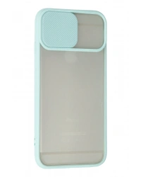 Newface iPhone 6 Kılıf Palm Buzlu Kamera Sürgülü Silikon - Turkuaz