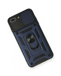 Newface iPhone 7 Plus Kılıf Pars Lens Yüzüklü Silikon - Lacivert