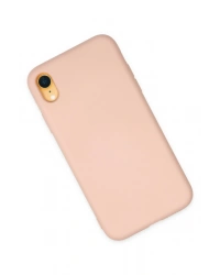 Newface iPhone XR Kılıf Nano içi Kadife Silikon - Pudra